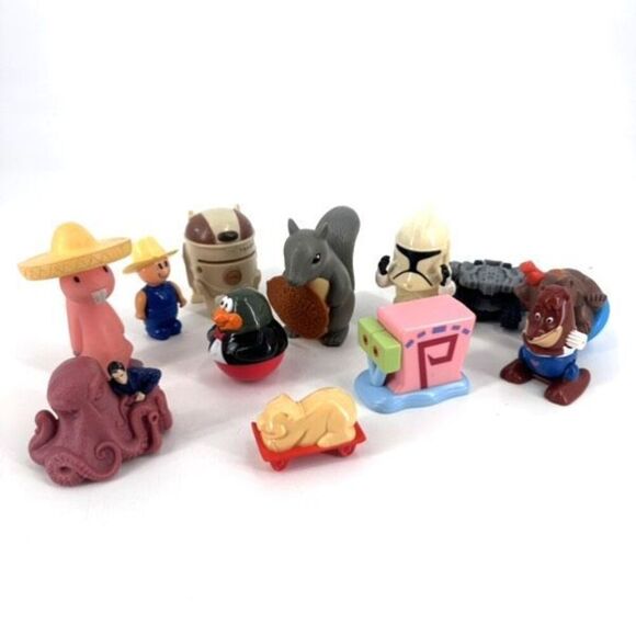 McDonald’s Burger King Wendy’s Kids Meal Toy Figurine Lot Mole Rat Snail Squirre - Picture 1 of 12